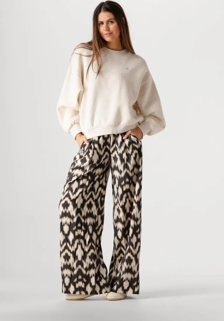 BY-BAR e wijde broek benji brown batik pants>DAMES Co-Ord Sets|Broeken
