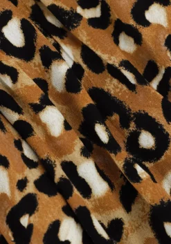 bruine colourful rebel maxi jurk kera leopard maxi shirt dress