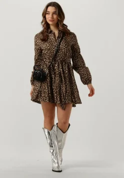 COLOURFUL REBEL e mini jurk minon leopard mini dress>DAMES Jurken