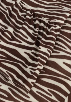 bruine colourful rebel mini jurk telsi zebra wrap dress