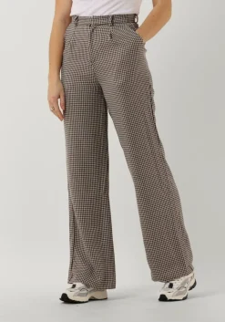 COLOURFUL REBEL e pantalon rus jacquard dogtooth straight pants>DAMES Broeken