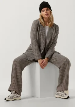 COLOURFUL REBEL e pantalon rus jacquard dogtooth straight pants>DAMES Broeken