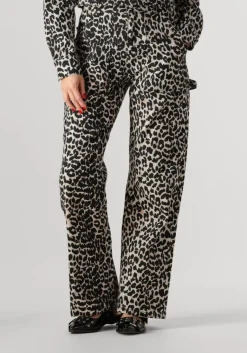 COLOURFUL REBEL e straight leg jeans tinsley leopard denim worker pants>DAMES Jeans