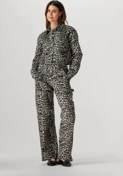 COLOURFUL REBEL e straight leg jeans tinsley leopard denim worker pants>DAMES Jeans