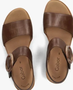 bruine gabor platte sandalen 550.2