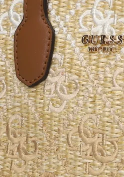 bruine guess schoudertas silvana 2 comp mini tote