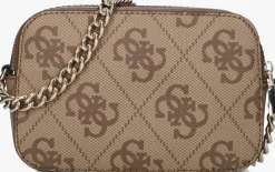 bruine guess schoudertas izzy camera bag