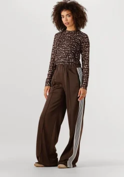 bruine haute l'amitié joggingbroek baggy track tall pants