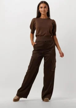 bruine minus cargobroeken wendy wide leg pant