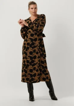 bruine modström midi jurk allison print dress