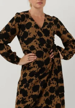 bruine modström midi jurk allison print dress