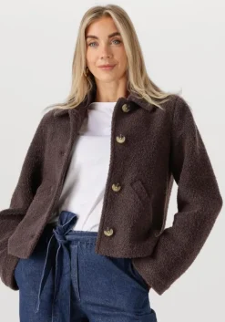 bruine modström teddy jas justymd short jacket