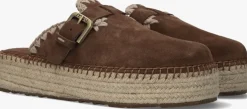 bruine mou instappers jute clog plain sue