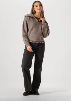 bruine msch copenhagen trui mschgytta zip pullover