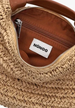 bruine núnoo schoudertas dandy raffia