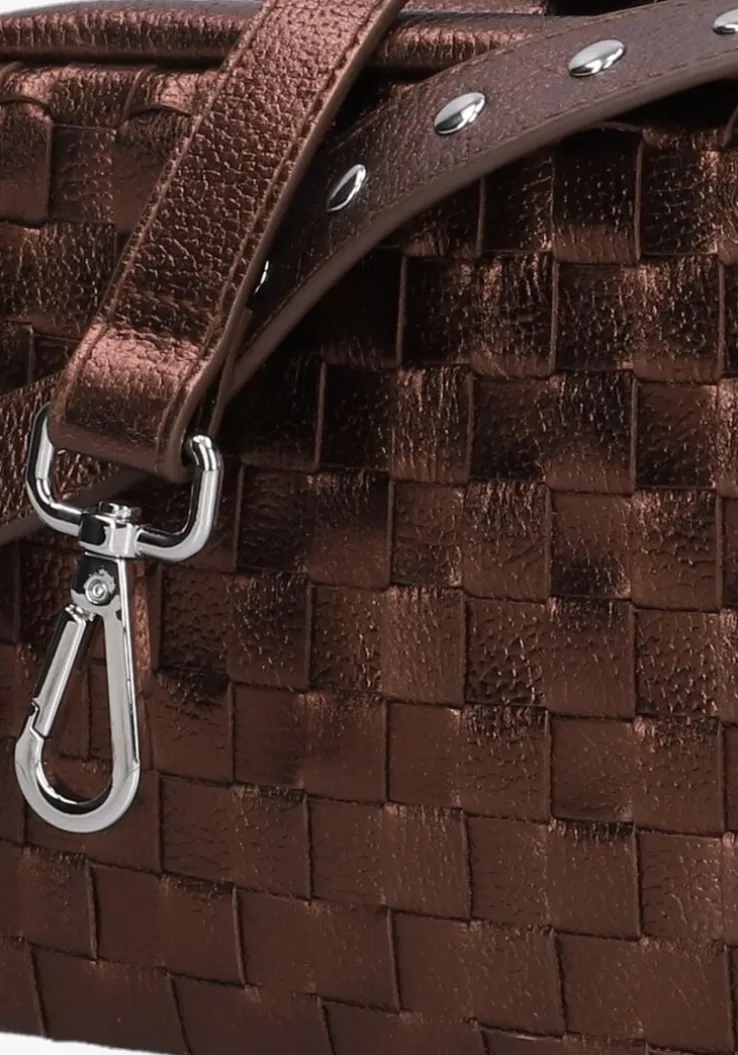 bruine núnoo schoudertas vilda metallic