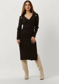 bruine notes du nord midi jurk fonda knitted dress