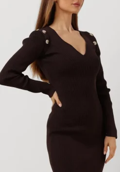 bruine notes du nord midi jurk fonda knitted dress