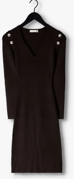 bruine notes du nord midi jurk fonda knitted dress