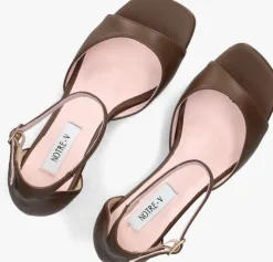 bruine notre-v sandalen met hak 2655s