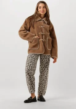 bruine object faux fur jas objopal re jacket