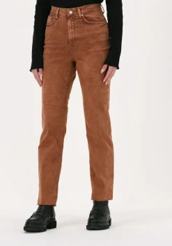 bruine rianne meijer x na-kd straight leg jeans high waist raw edge denim