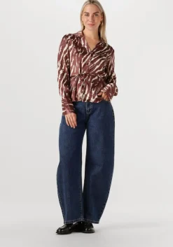 bruine rouge edit blouses roushiana ls printed resort collar shirt