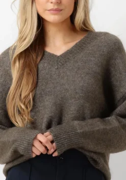 bruine second female trui brook knit loose v-neck