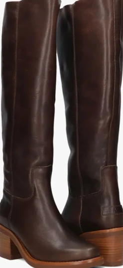 bruine shabbies hoge laarzen puk tuba