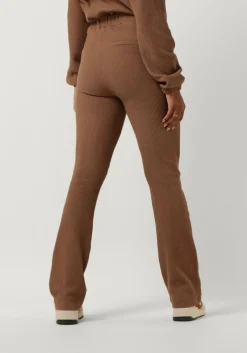 bruine simple flared broek flair jer-org-cot-22-3