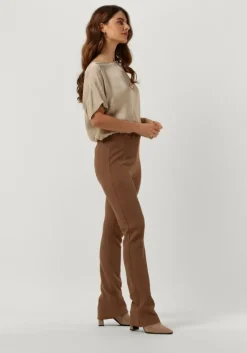 bruine simple flared broek flair jer-org-cot-22-3