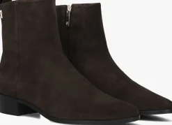 bruine tommy hilfiger enkellaarsjes low cowboy flat