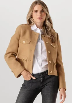 TOMMY HILFIGER e jack crop wool gold button jacket>DAMES Jassen
