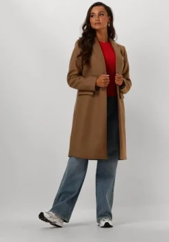 bruine tommy hilfiger mantel wool blend classic coat