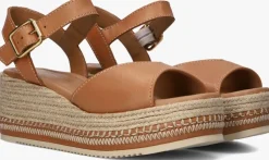 bruine unisa sandalen met hak kalton