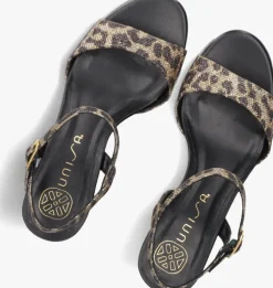 bruine unisa sandalen met hak nahia