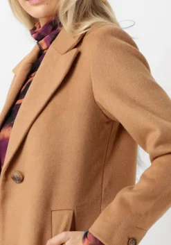 camel notre-v mantel wool coat