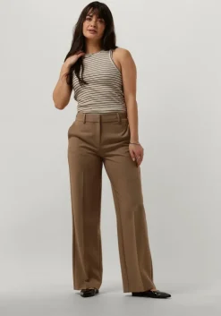 camel selected femme pantalon slfrita mw wide pant camel mlg n