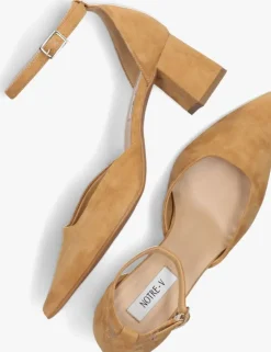 cognac notre-v sandalen met hak 35514