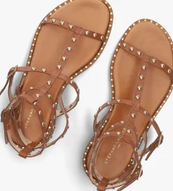 cognac stefano lauran platte sandalen 24202