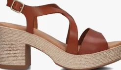 cognac stefano lauran sandalen met hak 2505