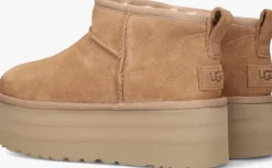 cognac ugg vachtlaarzen w classic ultra mini platform