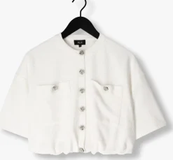 creme alix the label vest ladies knitted boucle cardigan