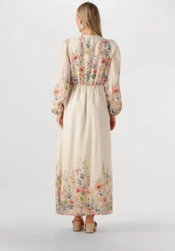 creme neo noir maxi jurk silfi flower print dress