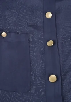 donkerblauwe access midi jurk 53-3328-667