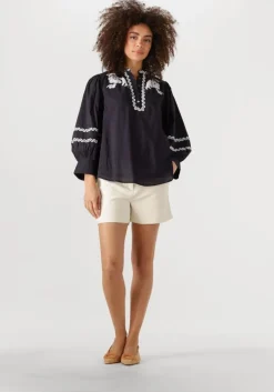 donkerblauwe antik batik blouses dali blouse