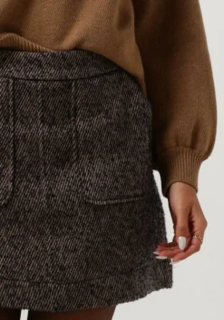 donkerblauwe by-bar minirok lottie tweed skirt