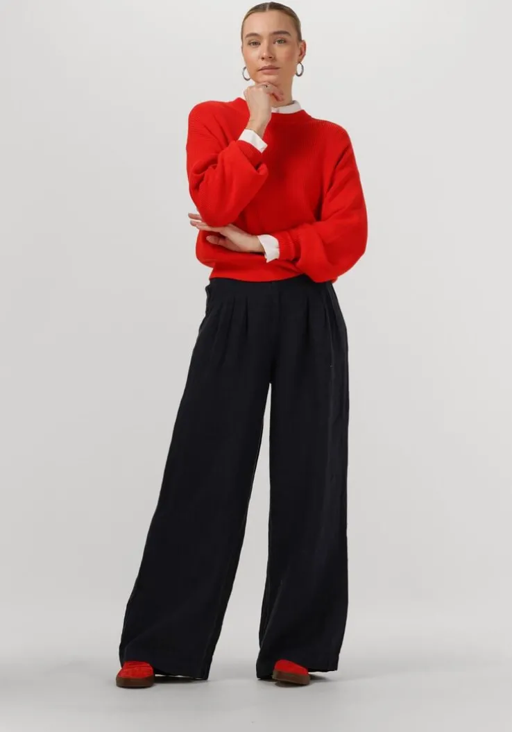 donkerblauwe by-bar pantalon eli linnen pant