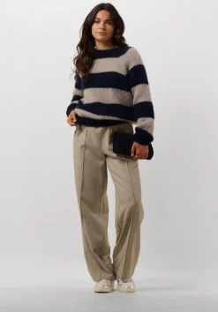 donkerblauwe by-bar trui sian stripe pullover