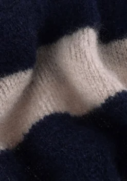 donkerblauwe by-bar trui sian stripe pullover